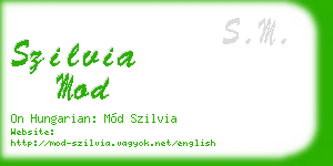 szilvia mod business card